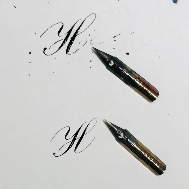 My very first time writing with a dip pen! Nikko G nib, sumi ink