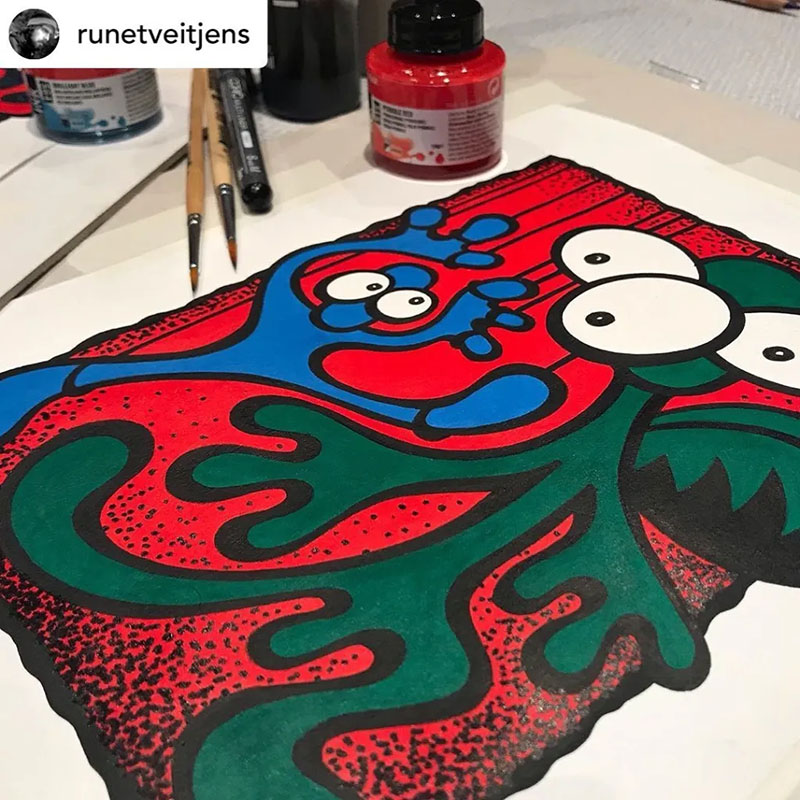 @runetveitjens with Amsterdam Acrylic Inks