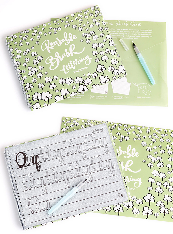 Reusable Brush Lettering Workbook by Zinnia Chen and Luis Chiang